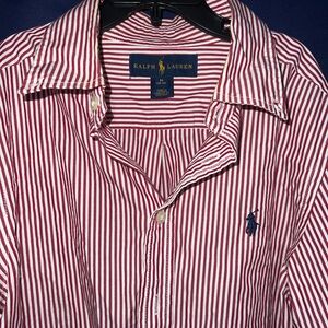 Ralph Lauren Boy’s Red and White Striped Shirt 10/12
